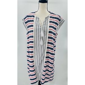 Vivi‎ by Violet Weekend Red, White , Blue Short Sleeve Vacy Dress